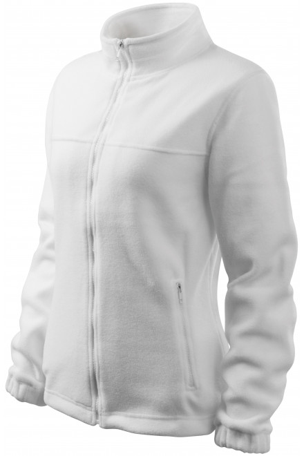 Ženska jakna od flisa, bijela, majice bez kapuljače