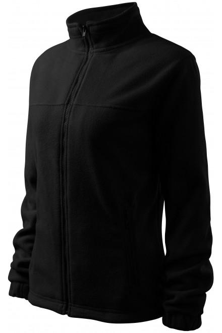 Ženska jakna od flisa, crno, crne hoodice