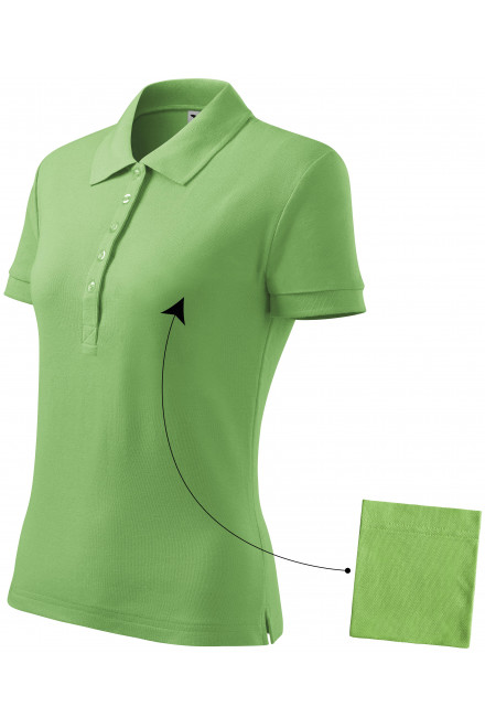 Ženska jednostavna polo majica, grašak zeleni, majice s kratkim rukavima