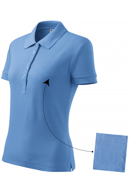Ženska jednostavna polo majica, plavo nebo, ženske majice