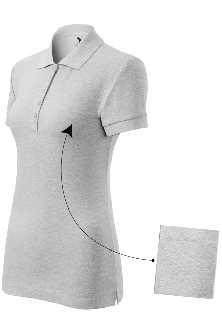 Ženska jednostavna polo majica, svijetlo sivi mramor