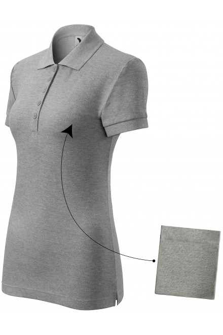 Ženska jednostavna polo majica, tamno sivi mramor