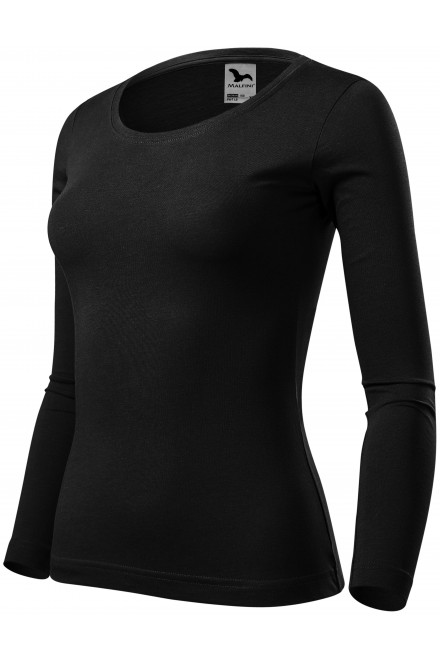 Ženska majica dugih rukava, crno, crne majice