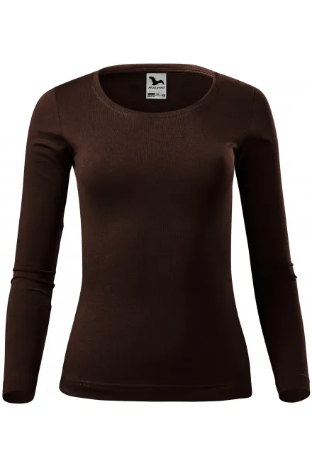 Ženska majica dugih rukava - kava, XS