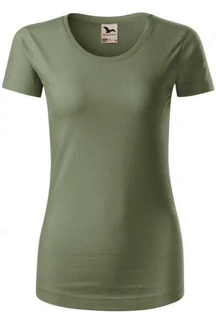 Ženska majica od organskog pamuka - khaki, S