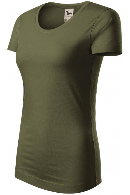 Ženska majica od organskog pamuka, military, zelene majice