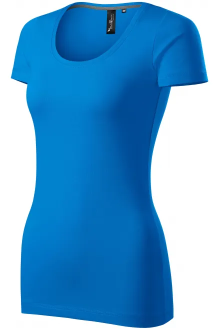 Ženska majica s ukrasnim šavovima, oceansko plava