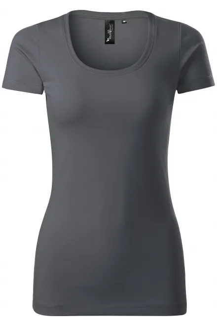 Ženska majica s ukrasnim šavovima - svijetlo siva, M