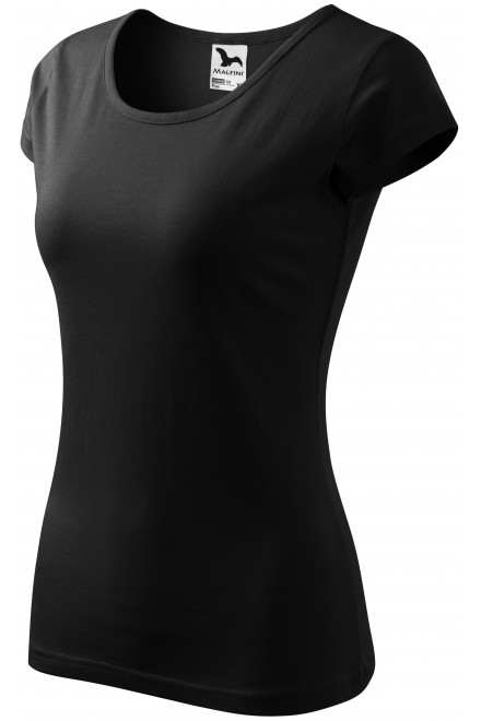 Ženska majica s vrlo kratkim rukavima, crno, pamučne majice