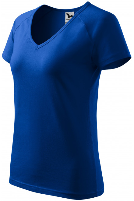 Ženska majica slim fit s rukavom od reglana, kraljevski plava, pamučne majice