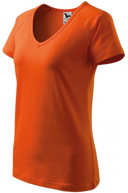 Ženska majica slim fit s rukavom od reglana, naranča, majice s kratkim rukavima