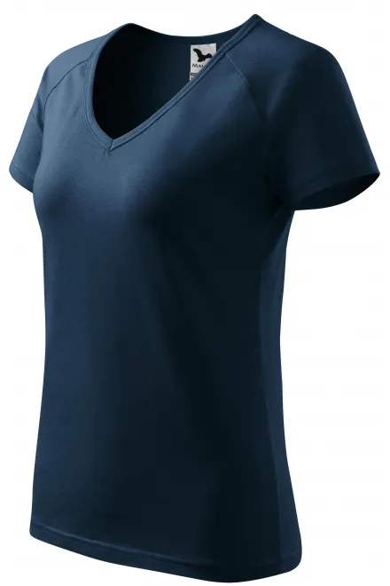 Ženska majica slim fit s rukavom od reglana, tamno plava