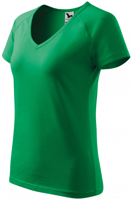 Ženska majica slim fit s rukavom od reglana, trava zelena, ženske majice
