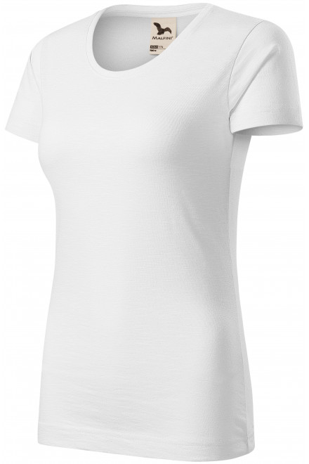 Ženska majica, teksturirani organski pamuk, bijela, majice bez tiska