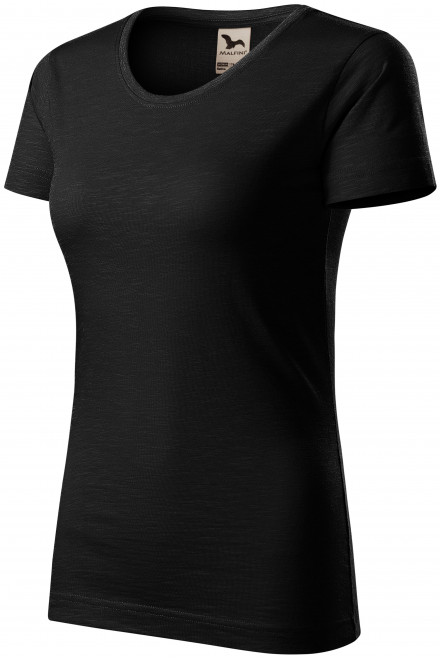 Ženska majica, teksturirani organski pamuk, crno, majice s kratkim rukavima