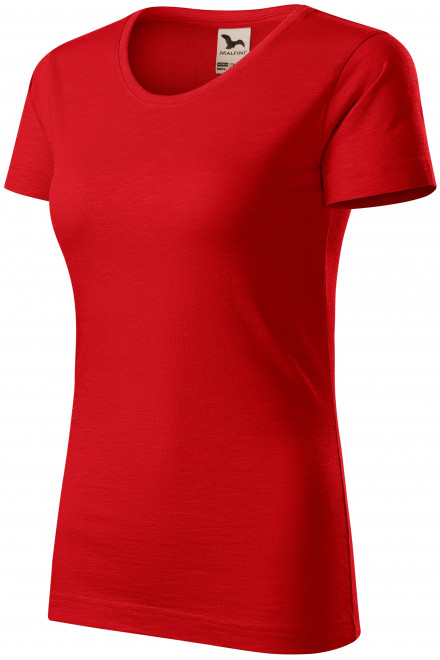 Ženska majica, teksturirani organski pamuk, crvena, jednobojne majice