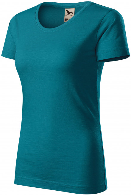 Ženska majica, teksturirani organski pamuk, petrol blue, ženske majice