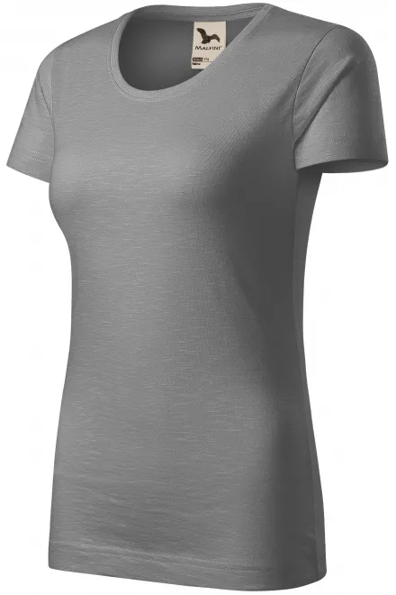 Ženska majica, teksturirani organski pamuk, svijetlo srebrna
