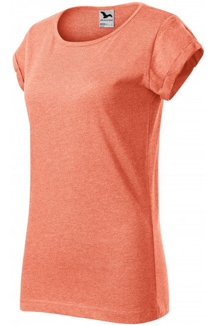 Ženska majica zasukanih rukava, narančasti mramor, ženske majice