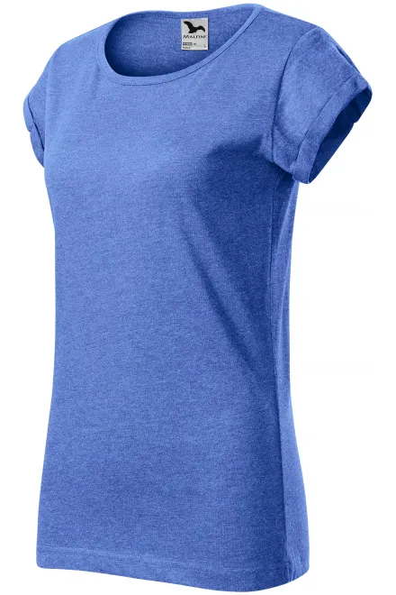 Ženska majica zasukanih rukava, plavi mramor