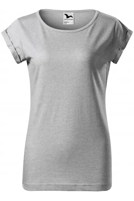 Ženska majica zasukanih rukava - srebrni mramor, 2XL