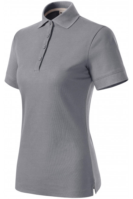 Ženska polo majica od organskog pamuka, svijetlo srebrna, majice bez tiska