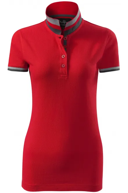 Ženska polo majica s ovratnikom gore - formula red, XL