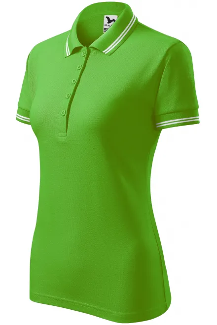 Ženska polo majica u kontrastu, jabuka zelena