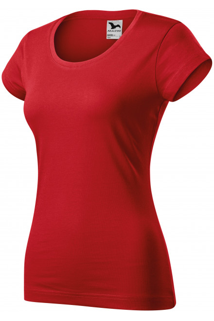 Ženska tanka majica kratkog kroja s okruglim izrezom, crvena, pamučne majice