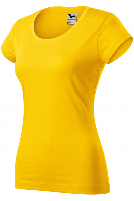 Ženska tanka majica kratkog kroja s okruglim izrezom, žuta boja, ženske majice