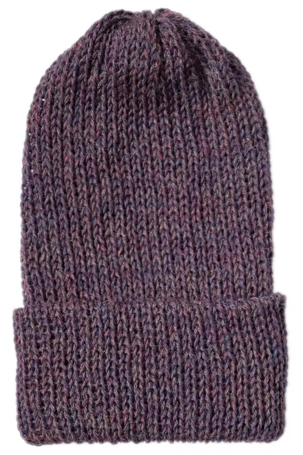 Zimska kapa od alpaka vune, ljubičasta