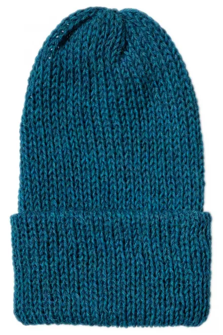 Zimska kapa od alpaka vune, petrol blue