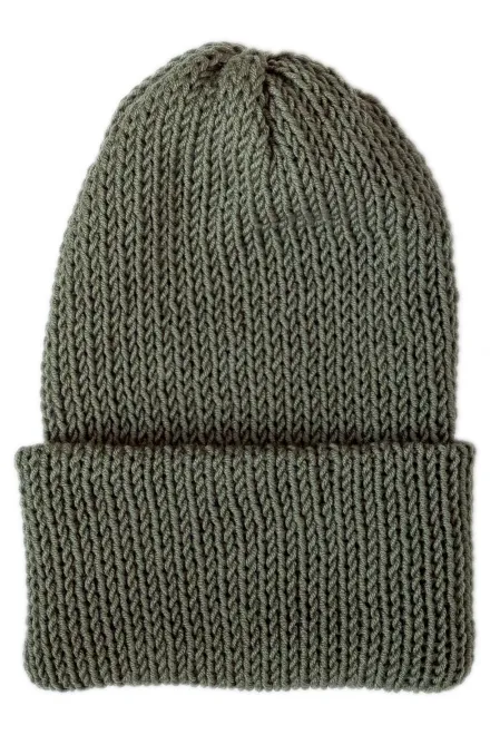 Zimska kapa od merino vune, maslina